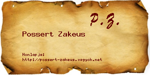 Possert Zakeus névjegykártya
